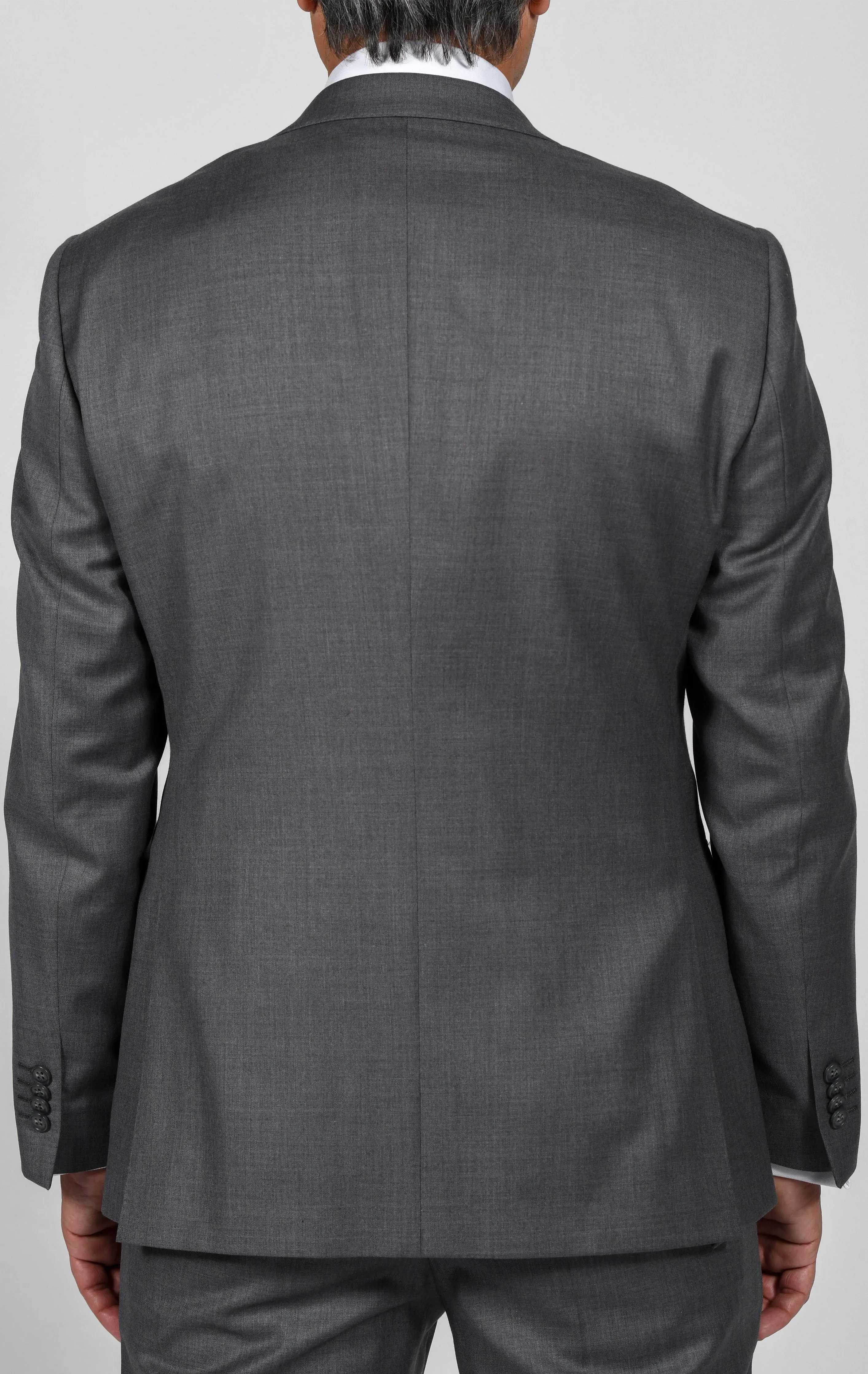 Medium Grey Slim Fit Wool Cashmere Suit