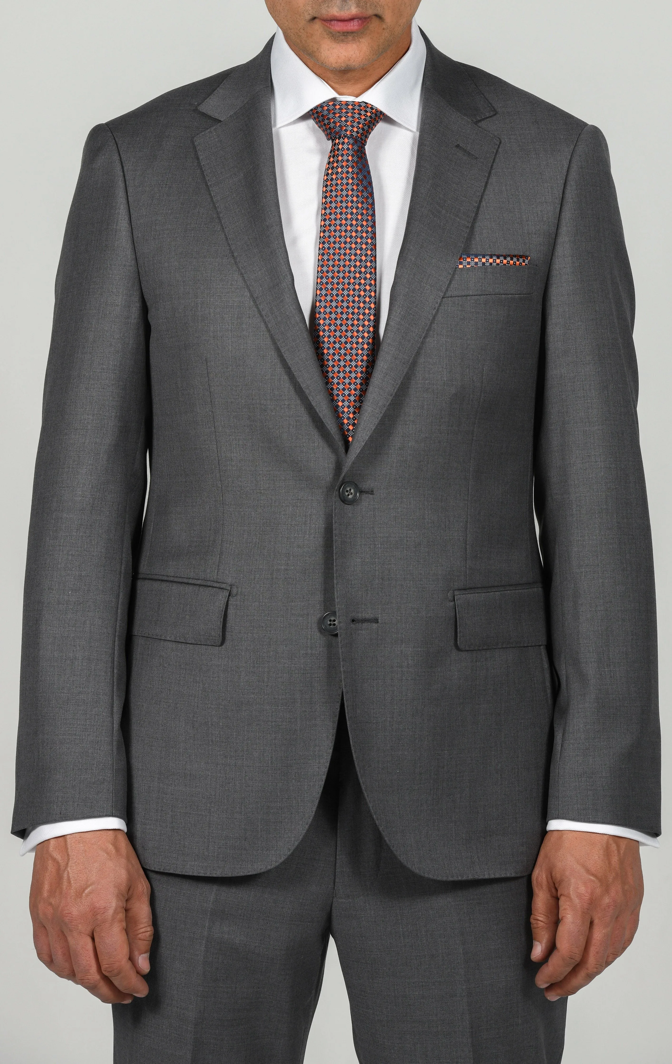 Medium Grey Slim Fit Wool Cashmere Suit