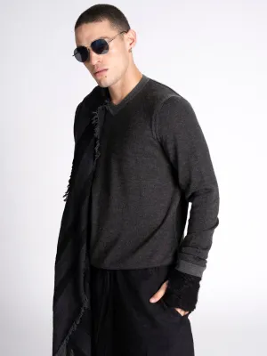Men's Double Faced V Neck Straight Fit Sweater
