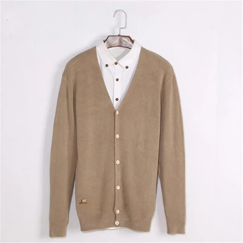Men's Solid V-Neck Cardigan