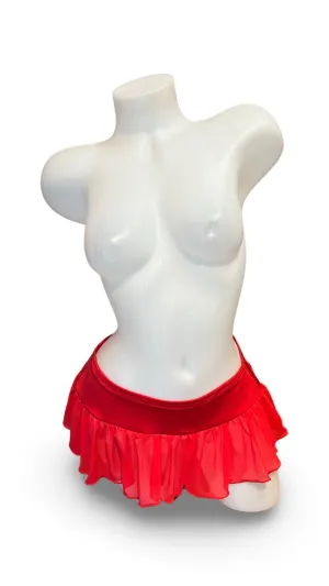 Mesh Mini Skirt Red