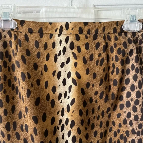Michael KORS 4 Caramel/Black Leopard Print pencil Skirt, NWOT Cotton/Spandex