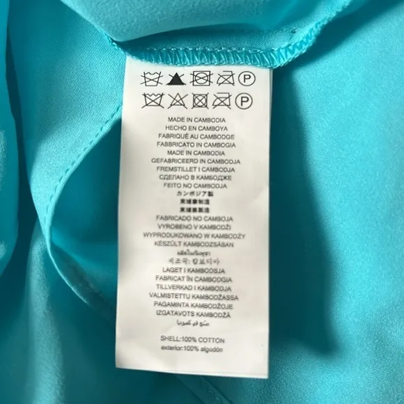 MICHAEL KORS Turquoise Adjustable ColdShoulder Ruffle Spaghetti Strap Dress