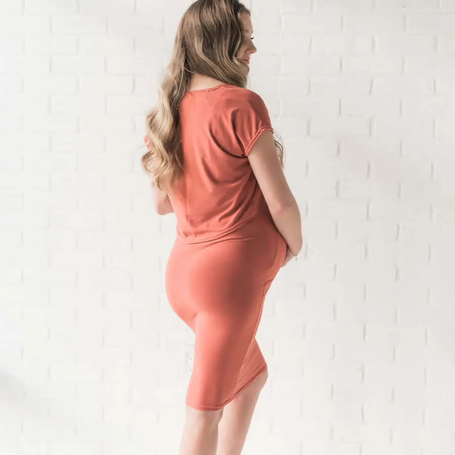 MILA PENCIL SKIRT- ROUGE