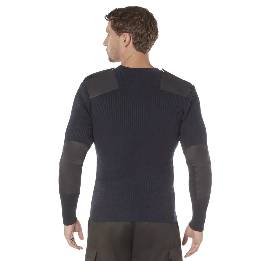 MilSpec G.I. Style Acrylic V-Neck Sweater Navy Blue