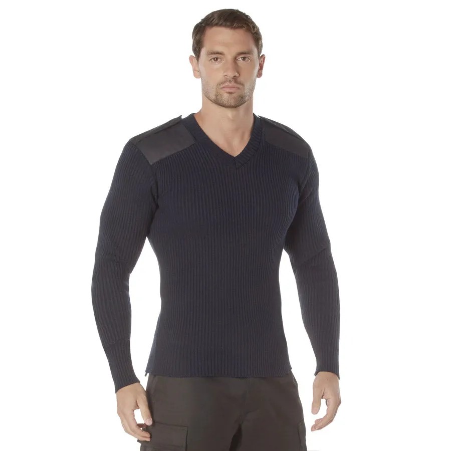 MilSpec G.I. Style Acrylic V-Neck Sweater Navy Blue