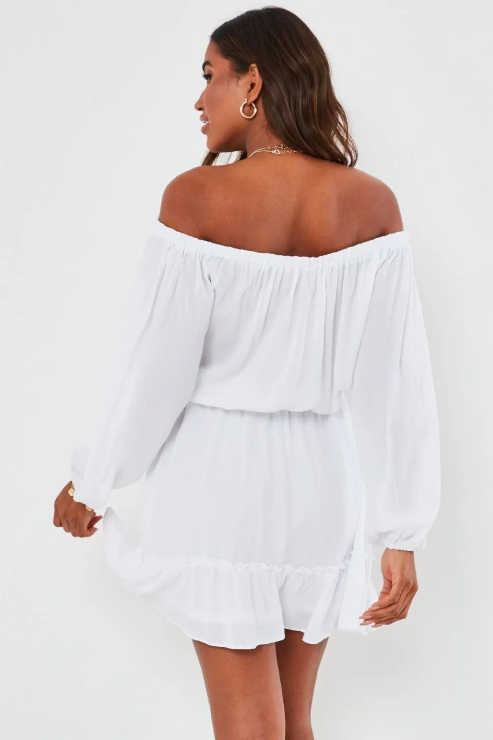 Mini Fit and Flare White Dress