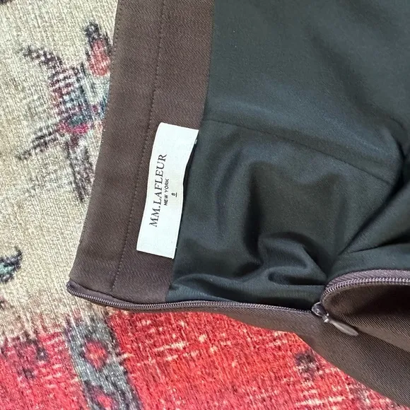 M.M. LaFleur Lined Brown Pencil Skirt - Size 8