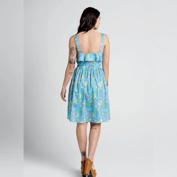 ModCloth Beckoning The Berkshires Fit and Flare Dress Size 16W