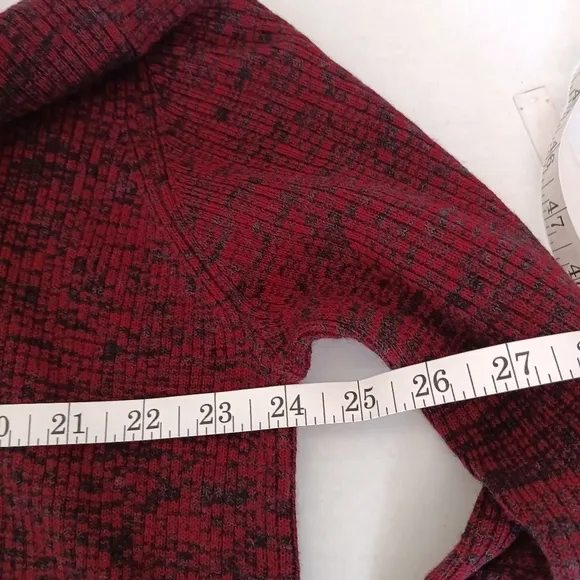 Modern Soul 100% Wool Turtleneck Sweater Red with Black Specks Plus Size 1X