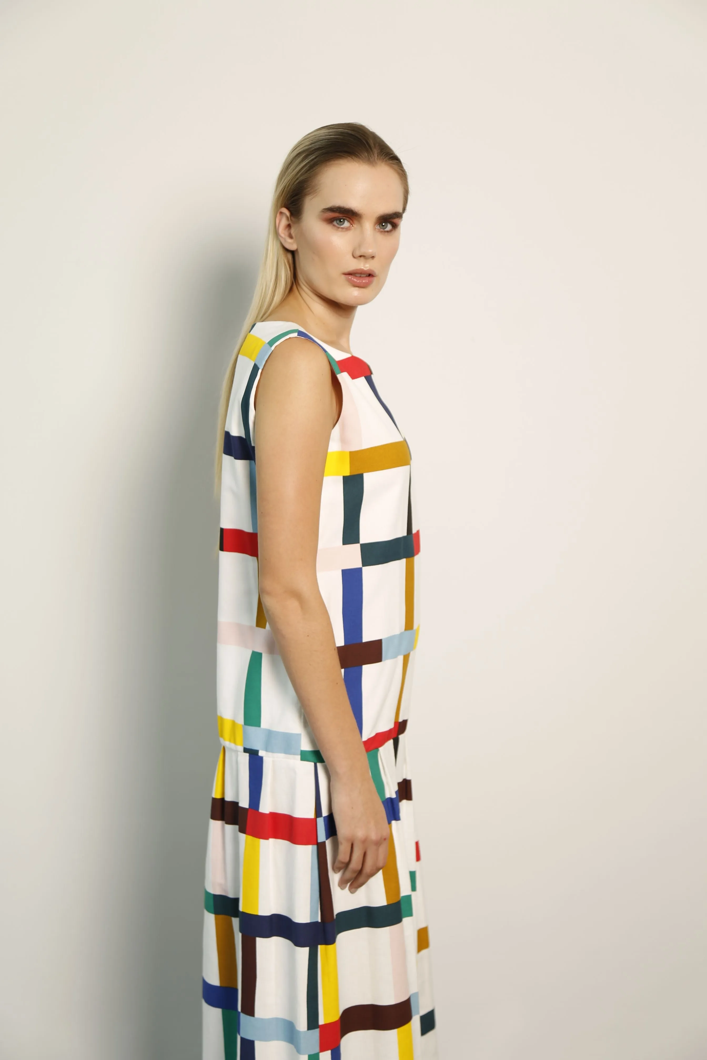 Mondrian Style Print Dress