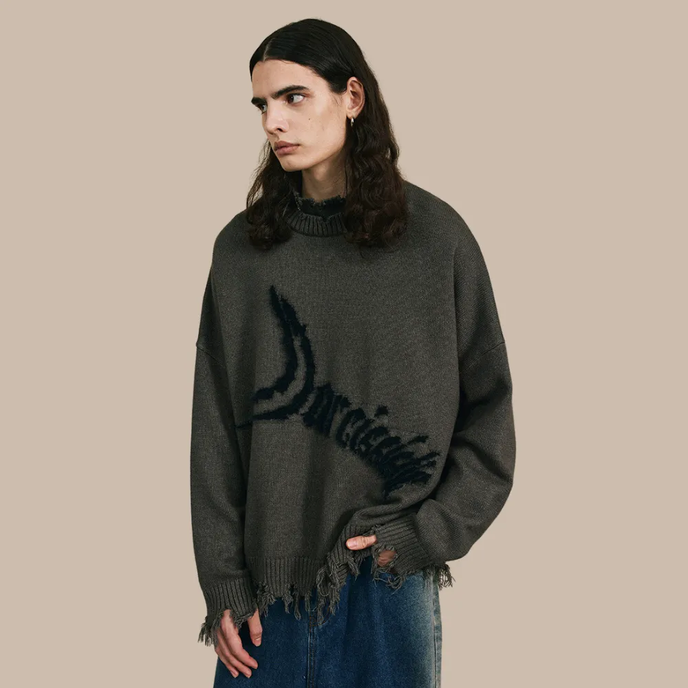 Moon Flocked Turtle Neck Sweater