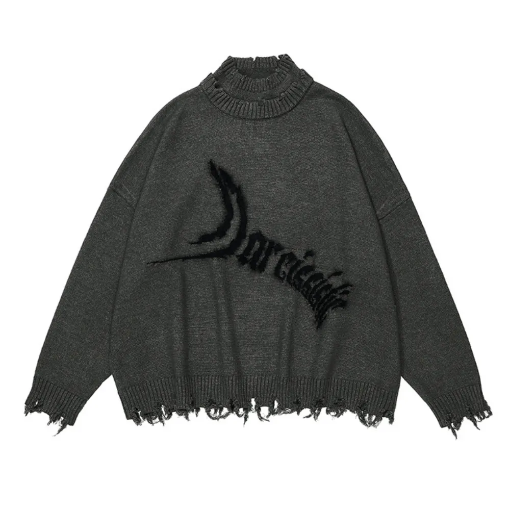 Moon Flocked Turtle Neck Sweater