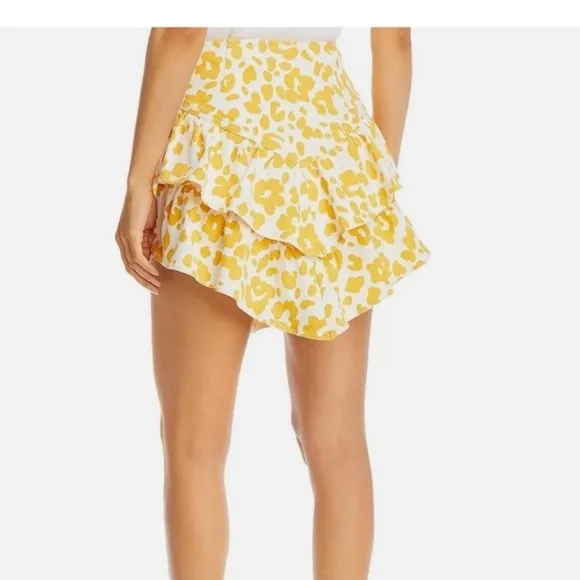 Mother The Ruffle Mini Skirt in Floral Leopard
