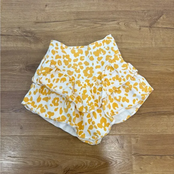 Mother The Ruffle Mini Skirt in Floral Leopard
