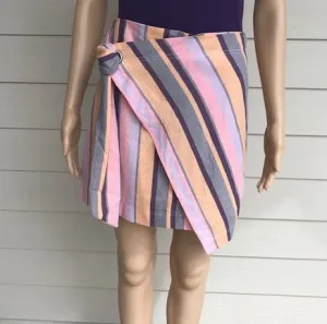 Multi Stripe Tie Front Skirt