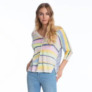 Multi Stripe V-Neck Sweater