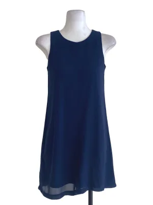 Navy Blue Plain Shift Dress