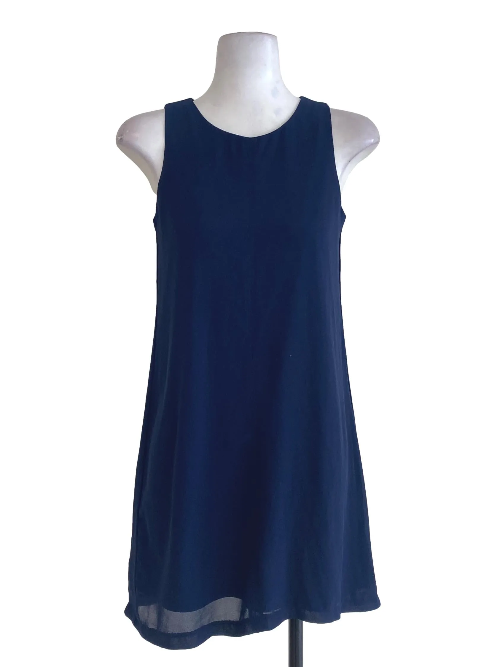 Navy Blue Plain Shift Dress