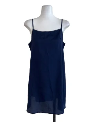 Navy Blue Spaghetti Strap Shift Mini Dress