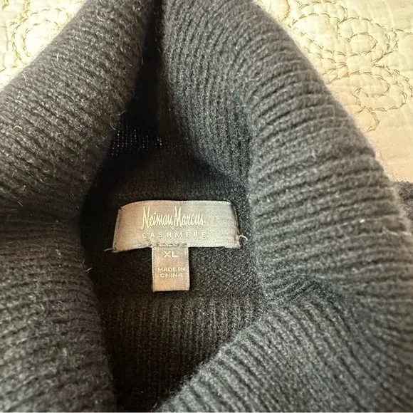 Neiman Marcus cashmere black turtleneck sweater