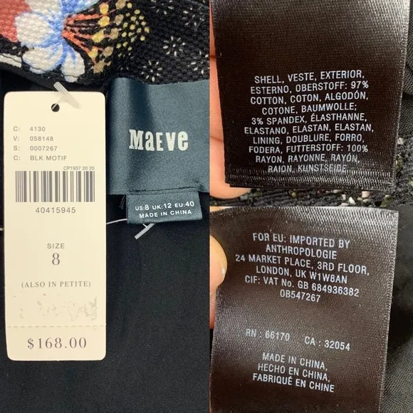 NEW Anthropologie (Maeve) “Ashbury” Dress C50X