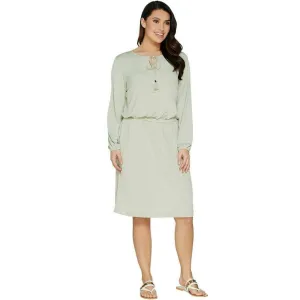 New Belle By Kim Gravel Peasant Stretch Dress With Tassel. A301603 Medium