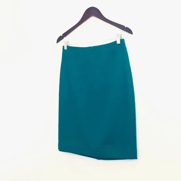 NEW! J. Crew Pencil Skirt Wool Blend Green Size 4