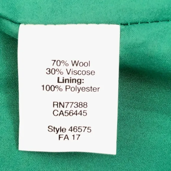 NEW! J. Crew Pencil Skirt Wool Blend Green Size 4