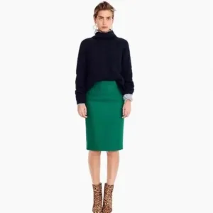 NEW! J. Crew Pencil Skirt Wool Blend Green Size 4