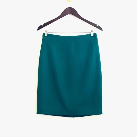 NEW! J. Crew Pencil Skirt Wool Blend Green Size 4
