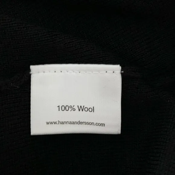 NEW NWT Hanna Andersson Belted Black 100% Wool Turtleneck Sweater! S
