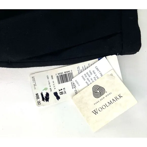 New Pendleton Black Virgin Wool Pencil Skirt Womens Size 18 Vintage 34x27.5
