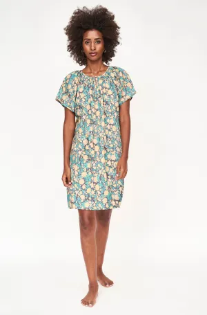 Night Dress in Onyx Bloom