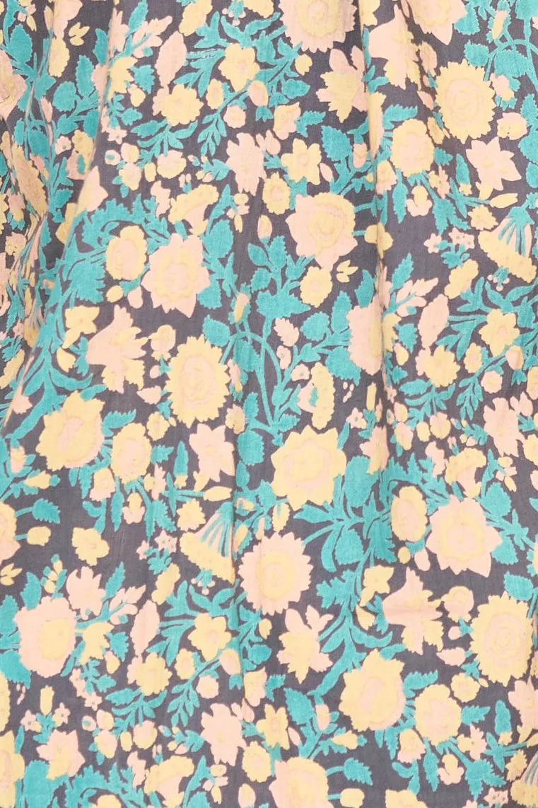 Night Dress in Onyx Bloom