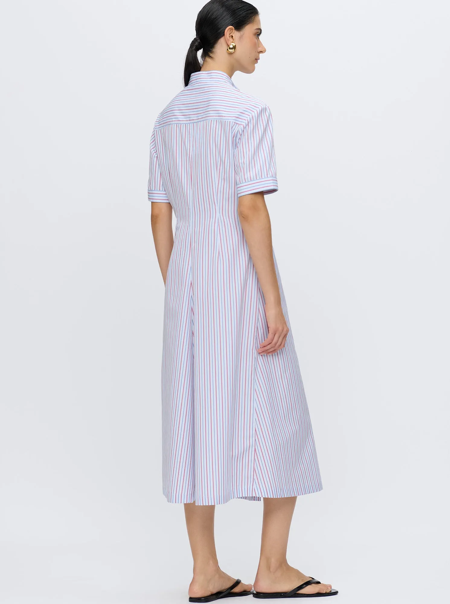 NOOR Shirtdress White/red stripe
