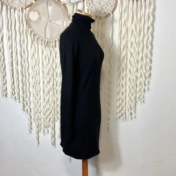 N:Philanthropy City Mini Black Wool/Cashmere T-neck Sweater Dress Open Back XS
