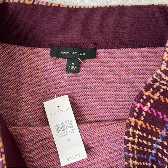 NWT. Ann Taylor Plaid Sweater Pencil Skirt