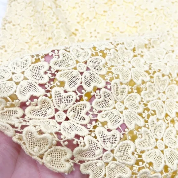 Nwt Anthropologie Elevanses Allamanda Yellow Lace Crochet Pencil Skirt Size 4