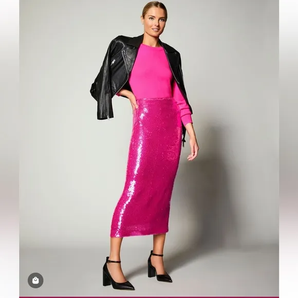 NWT Antonio MelaniIman Sequin Pencil Midi Skirt