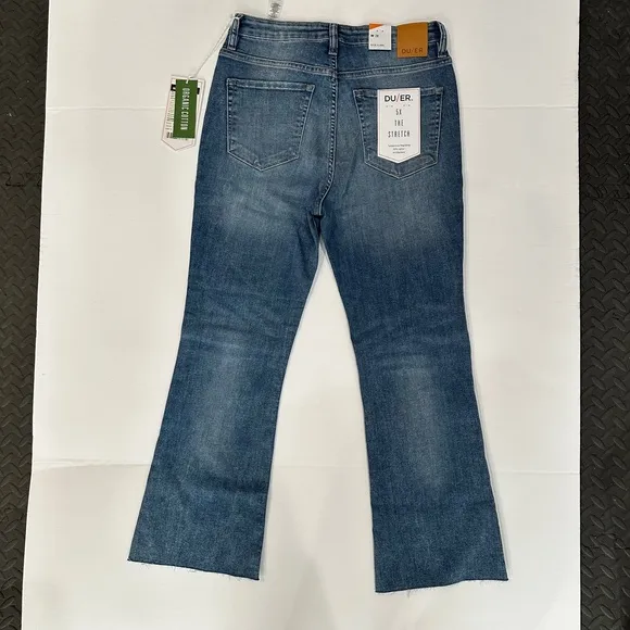 NWT DUER Womens Kick Flare Denim Pant in Beach Blue