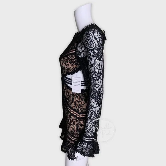 NWT For Love & Lemons Emerie Cut Out Dress Black