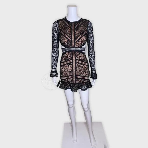 NWT For Love & Lemons Emerie Cut Out Dress Black