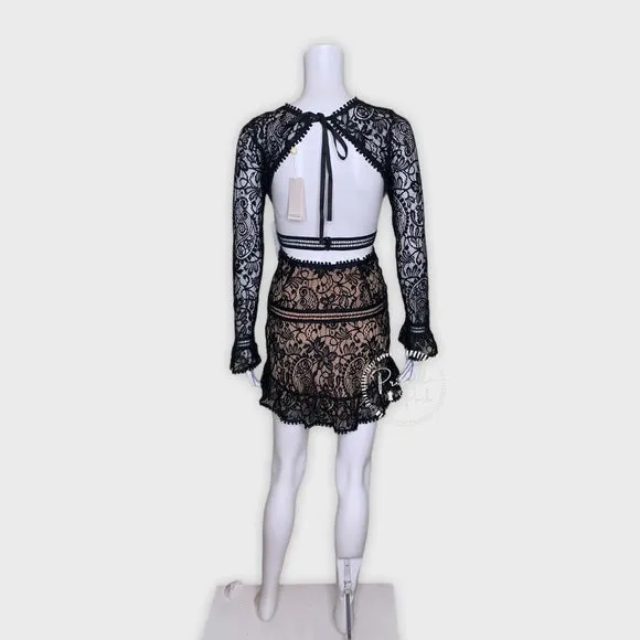 NWT For Love & Lemons Emerie Cut Out Dress Black