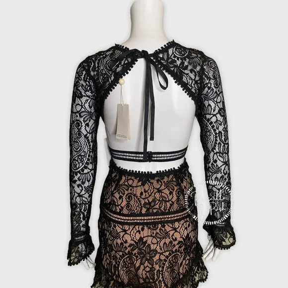NWT For Love & Lemons Emerie Cut Out Dress Black