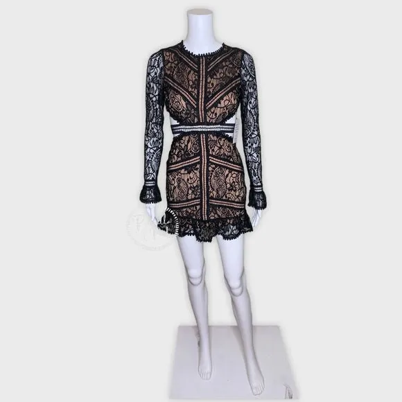 NWT For Love & Lemons Emerie Cut Out Dress Black