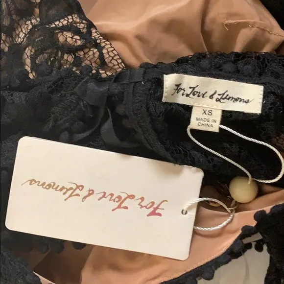 NWT For Love & Lemons Emerie Cut Out Dress Black