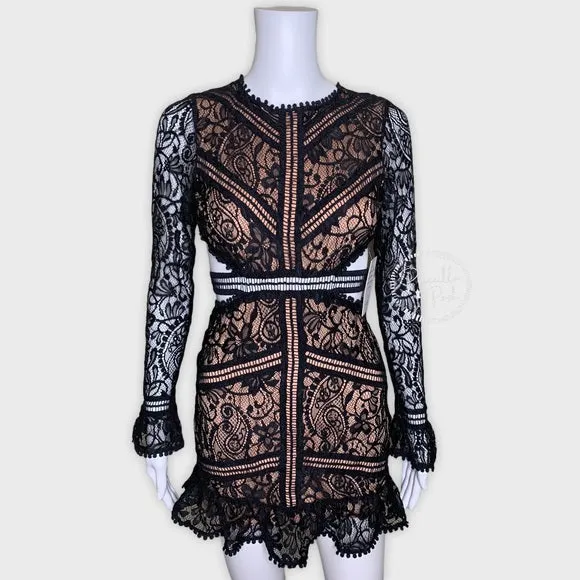 NWT For Love & Lemons Emerie Cut Out Dress Black