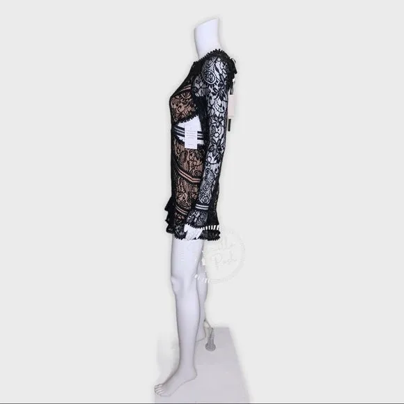NWT For Love & Lemons Emerie Cut Out Dress Black