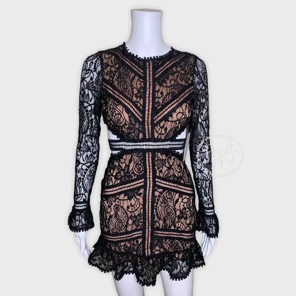 NWT For Love & Lemons Emerie Cut Out Dress Black